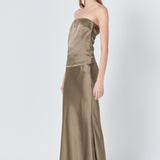 Satin Bias Maxi Skirt