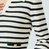 Striped Knit collared Sweater