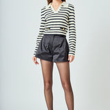 Striped Knit collared Sweater
