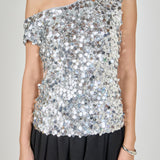 Multi Sequins Sleeveless Top