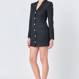 Blazer Buttoned Mini Dress