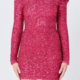 One Shoulder Sequins Dress