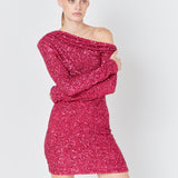 One Shoulder Sequins Dress