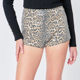 Leopard Print Micro Shorts