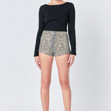 Leopard Print Micro Shorts