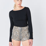 Leopard Print Micro Shorts