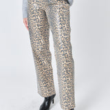 Leopard Wide Leg Denim