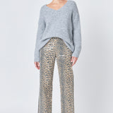 Leopard Wide Leg Denim