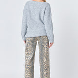 Leopard Wide Leg Denim