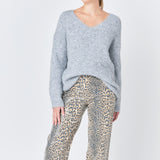 Leopard Wide Leg Denim