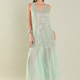 Sequins Overlay Chiffon Maxi Dress