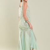 Sequins Overlay Chiffon Maxi Dress