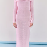 Off-the-Shoulder Long Sleeve Midi Dress