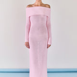 Off-the-Shoulder Long Sleeve Midi Dress