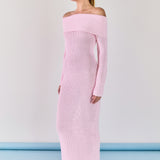 Off-the-Shoulder Long Sleeve Midi Dress