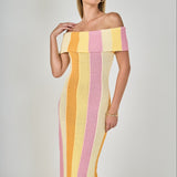 Off-the-Shoulder Sleeveless Midi Dress