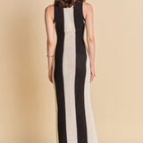 Vertical Stripe Fitted Maxi Dress