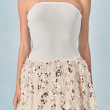 Feather Blouson Mini dress