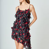 Print Ruffled maxi Dress