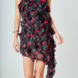 Print Ruffled maxi Dress