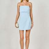 Folded Panel Linen Mini Dress