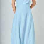 Endless Rose Women's Folded Strapless Linen Maxi Dress - PISTACHIO Endless Rose Women's Folded Strapless Linen Maxi Dress - PISTACHIO
