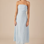 Endless Rose - Lucia Folded Strapless Linen Maxi Dress PISTACHIO / L Endless Rose - Lucia Folded Strapless Linen Maxi Dress PISTACHIO / L