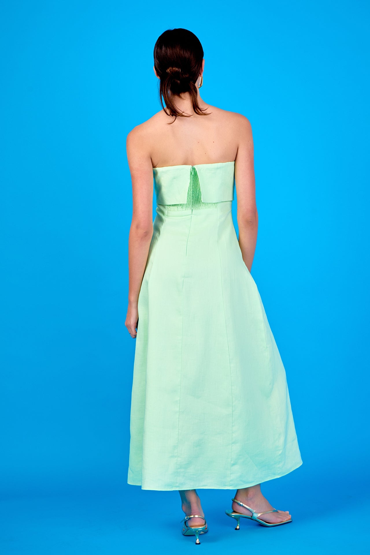 strapless linen maxi dress Endless Rose