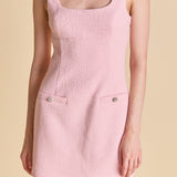 Tweed Scoop Neck Mini Dress