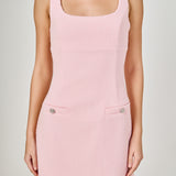 Tweed Scoop Neck Mini Dress