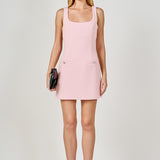 Tweed Scoop Neck Mini Dress