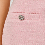 Tweed Scoop Neck Mini Dress