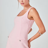 Tweed Scoop Neck Mini Dress