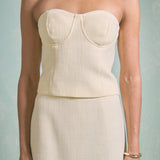 Tweed Strapless Top