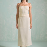 Tweed Strapless Top
