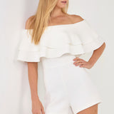 Off the Shoulder Ruffled Romper