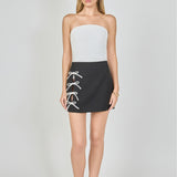 Renee Bow Cut Out Mini Skirt