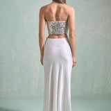 Beaded Sequined Strapless Top