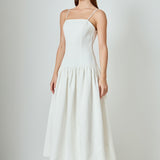 Linen Drop Waist Maxi Dress