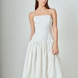 Linen Drop Waist Maxi Dress