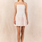 Endless Rose - Eyelet Drop Waist Mini Dress PINK / M Endless Rose - Eyelet Drop Waist Mini Dress PINK / M