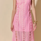 Lace Tiered Midi Dress