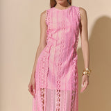 Lace Tiered Midi Dress