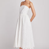 Evangeline Eyelet Strapless Maxi Dress