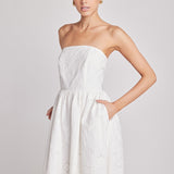 Evangeline Eyelet Strapless Maxi Dress