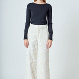 Floral Embroidered Relaxed Pants
