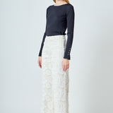 Floral Embroidered Relaxed Pants