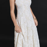 Denali Floral Embroidered Sleeveless Midi Dress