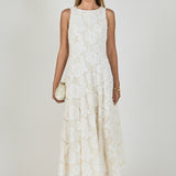 Denali Floral Embroidered Sleeveless Midi Dress