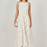 Denali Floral Embroidered Sleeveless Midi Dress